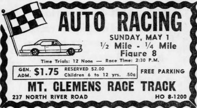 Mt. Clemens Race Track - 1966 Ad (newer photo)